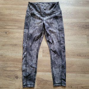 90 DEGREE BLACK/GRAY YOGA ATHLETIC LEGGINGS - L